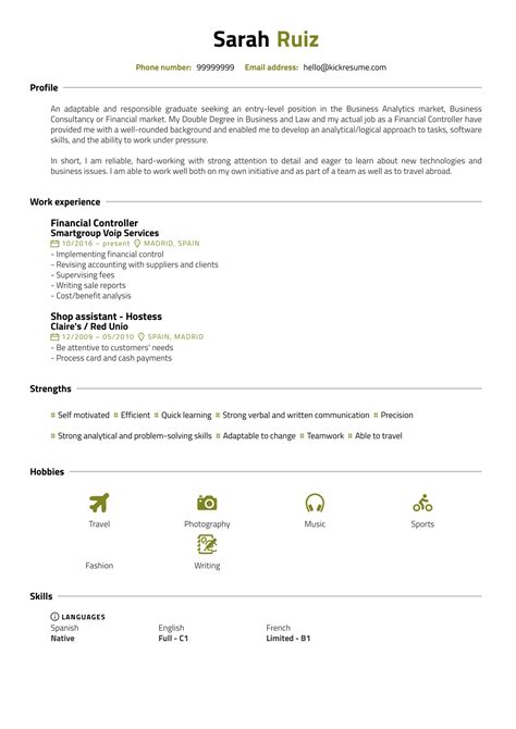 Business Administration Intern Resume Sample Kickresume