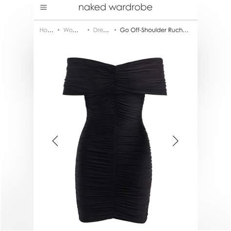 Naked Wardrobe Dresses Naked Wardrobe Go Offshoulder Ruched Dress Xs Hourglass Collection