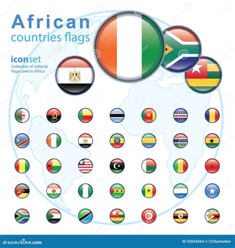 Set Of African Flags Vector Illustrations 209997631