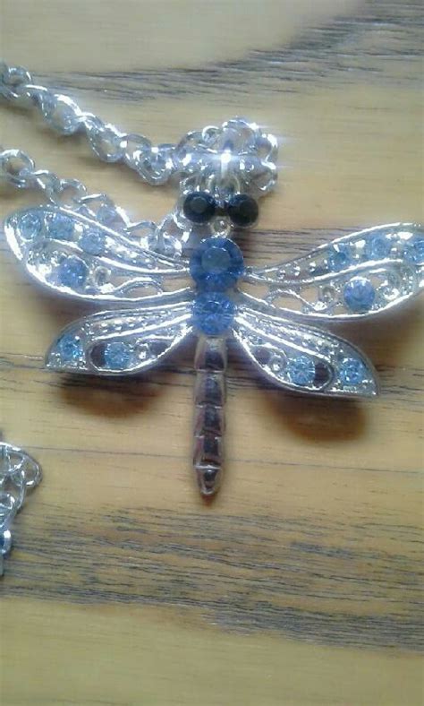 Blue Rhinestone Crystal Dragonfly Necklace On Storenvy