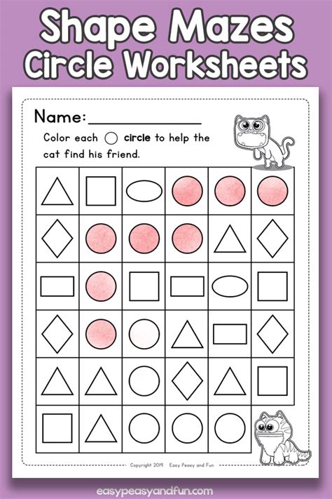 Shape Mazes Circle Worksheets Easy Peasy And Fun Membership