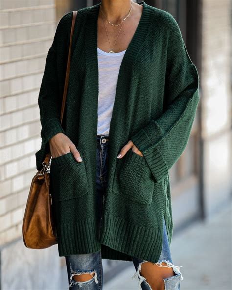 Mesa Verde Pocketed Cardigan Oversized Cardigan Outfit Cardigan Fall Outfit Green Cardigan