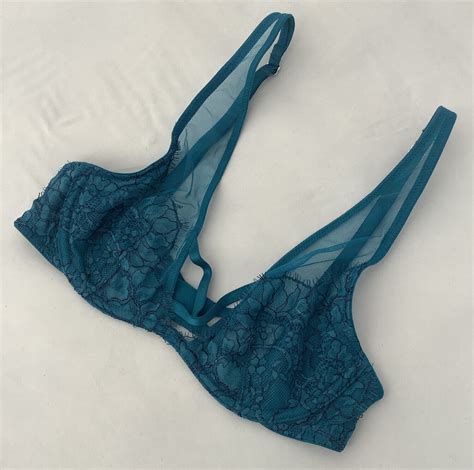 Victoria’s Secret Very Sexy Teal Blue Lace Mesh Strap Gem