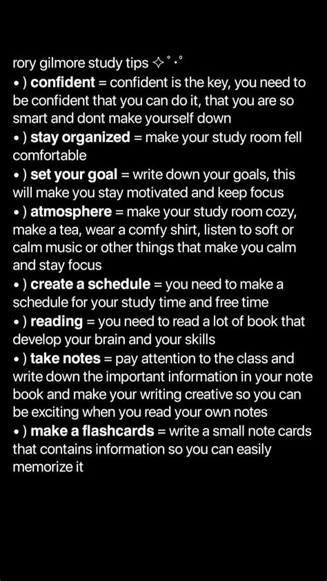 Rory Gilmore Study Tips Study Tips School Study Tips School Motivation