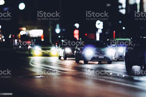 Photograph Of Japanese Traffic Road Night Stock Photo - Download Image ...