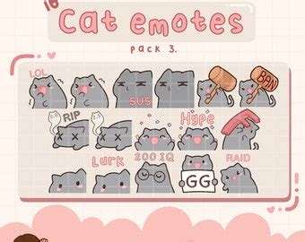 Brown Cat Emotes Twitch Discord Premade Ready To Use Etsy