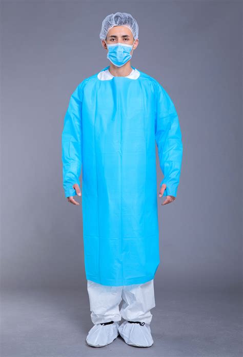 20GSM CPE Disposable Plastic Isolation Gown Light Blue Clothing CE FDA