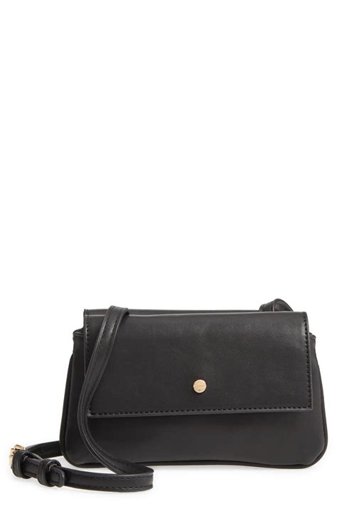 MALI LILI Double Flap Vegan Leather Crossbody Bag Black Editorialist