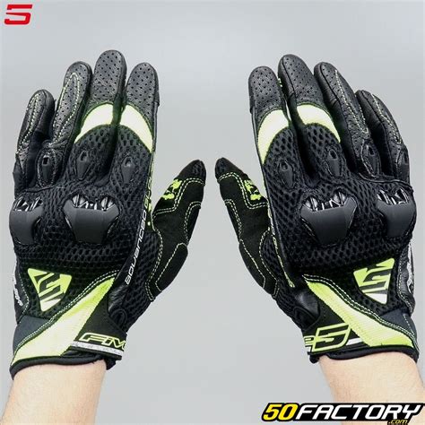 Gants Street Five Stunt Evo Airflow Homologu S Ce Noirs Et Jaunes Fluo