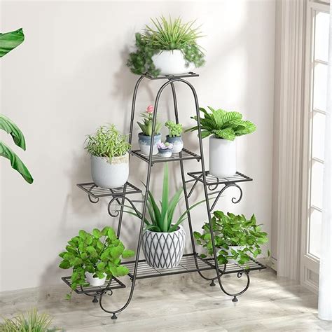 Unho Metal Plant Pot Stand Indoor Outdoor Plant Display Rack Garden