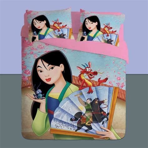 Mulan Parure De Lit Princesse Housse De Couette Pour Enfant En