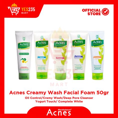 Jual Acnes Creamy Wash Facial Foam Face Wash 50gr Shopee Indonesia