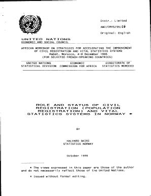 Fillable Online Unstats Un United Nations Role And Status Of Civil