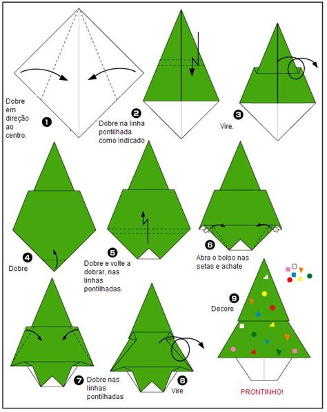 Origami De Rvore De Natal Como Fazer Origami Christmas Origami