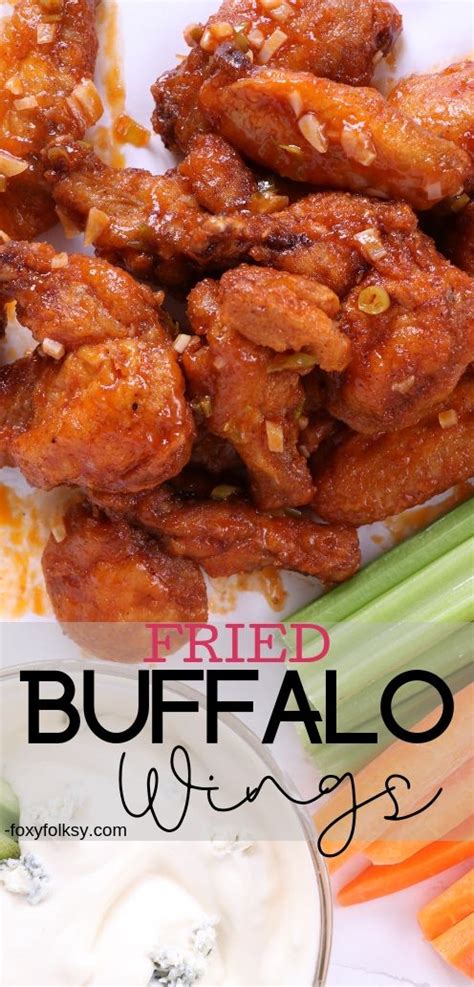 Crispy Fried Buffalo Wings With Blue Cheese Dip