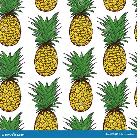 Pineapple Seamless Vector Pattern Stock Vector Image 44533443