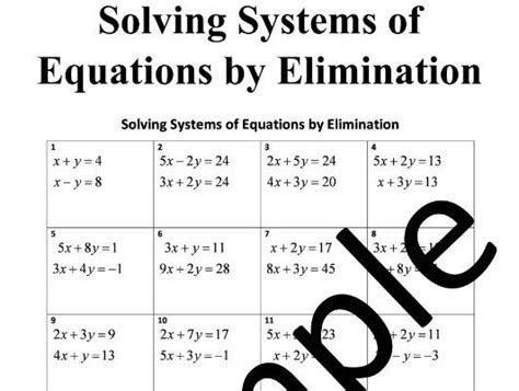 Solving Systems Of Linear Equations Elimination Interactive