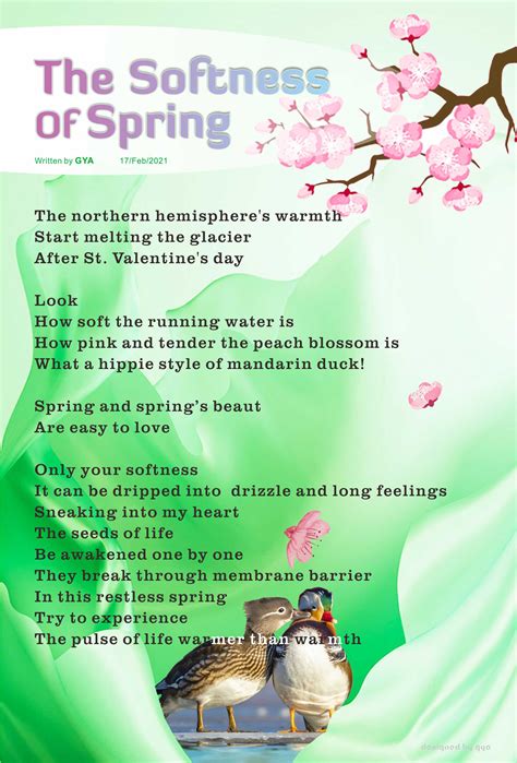 The Softness Of Spring The Softness Of Spring Poem By Cui Gya