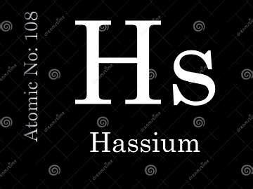 Hassium Chemical Element Symbol and Atomic Number Stock Illustration ...