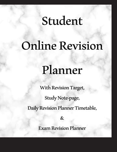 Student Online Revision Planner With Revision Target Study Note Page