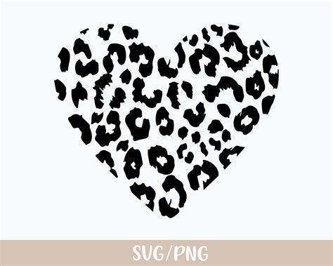 Heart Leopard Print SVG Heart Svg Love Png Leopard Svg Png Digital