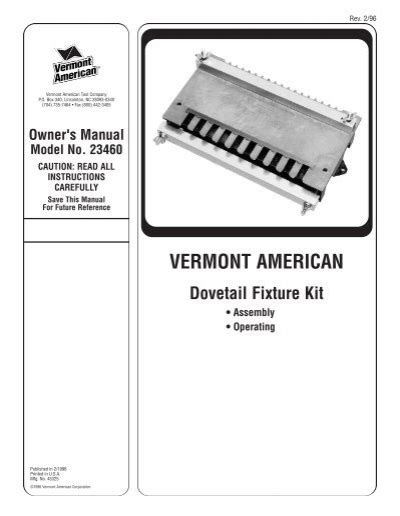 Dovetail Fixture Kit Vermont American