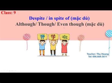 ÔN TẬP Despite In spite of Although TIẾNG ANH 9 unit 12 YouTube