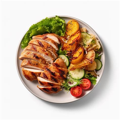 Premium AI Image Grilled Chicken Fillet And Fresh Vegetable Salad