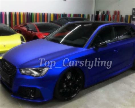 Satin Metallic Blue Vinyl Wrap For whole Car Car Wrap Covering With Air ...