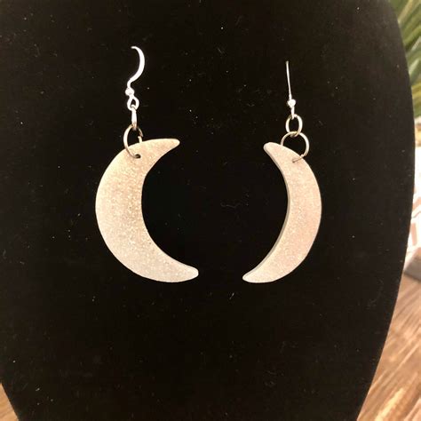 Stevie Nicks Inspired Crescent Moon Dangle Earrings Polymer Etsy