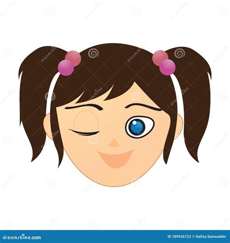 Girl Winking Vector Illustration Decorative Design Stock Vector