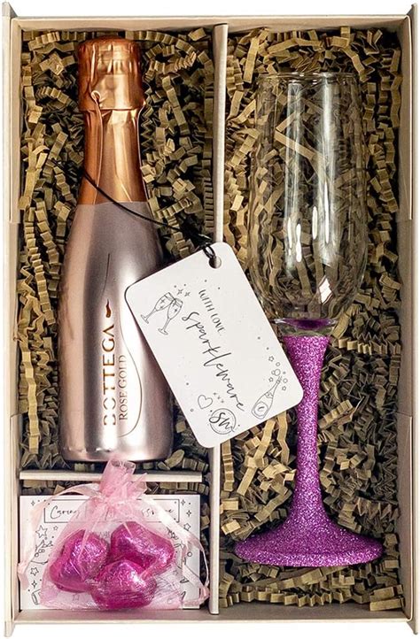 Bottega Rose Gold Spumante Sparkling Wine 20cl Gift Set With Matching