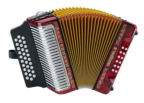 New Red Hohner Corona Ii 3500 Diatonic Button Accordion Gcf Reverb