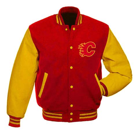 Red/Gold Calgary Flames Varsity Jacket