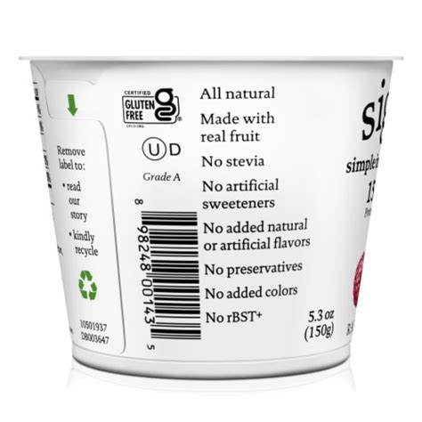 Siggis Icelandic Skyr Nonfat Yogurt Raspberry Oz Oz Qfc