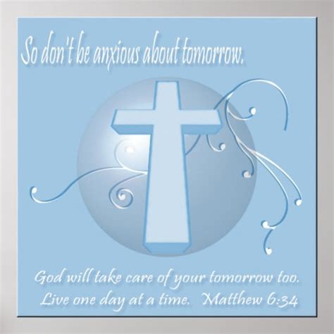 Matthew 6:34 Bible Verse Poster | Zazzle