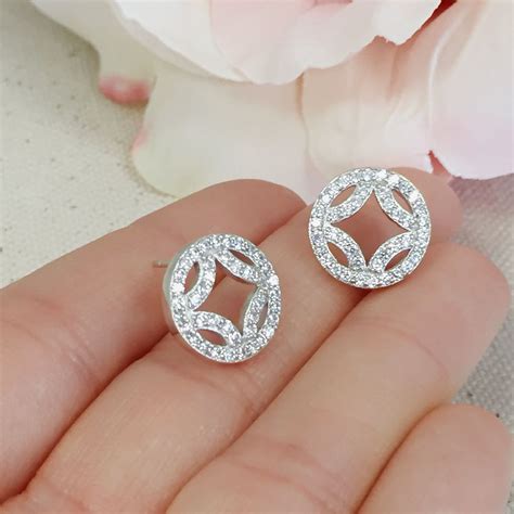 Encircled Diamond Studs Bridal Earrings Diamond Studs Wedding Earrings