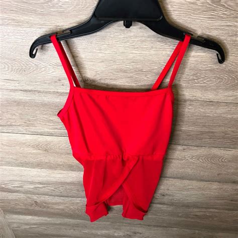 Balera Womens Red Medium Mesh Overlay Camisole Dance Costume Nwot Ebay