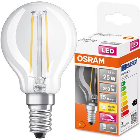 Żarówka LED E14 2 8W 25W 2700K ŚCIEMNIALNA OSRAM 7262615 Cena