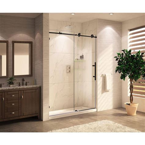 Wet Republic Mocha Premium 48 In X 76 In Frameless Sliding Shower Door With Clear Glass In Oil