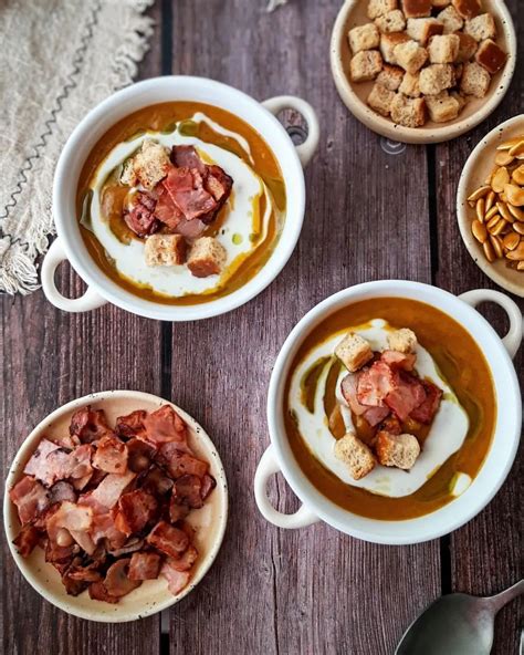 Velouté Pumpkin Soup With Bacon And Croutons A Delightful Fall Recipe