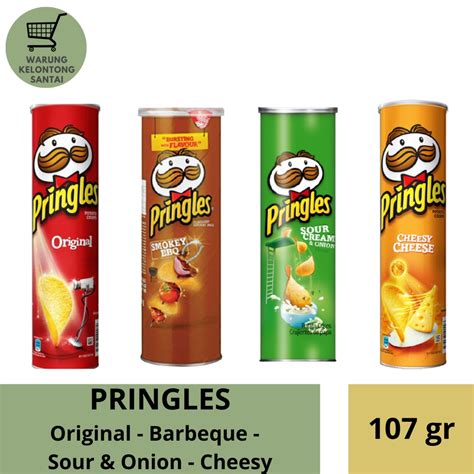 Jual PRINGLES Potato Crisps 107gr Rasa Original BBQ Sour Onion