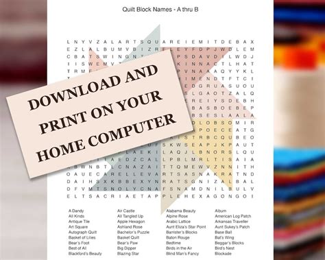 Quilt Puzzle Printables Quilt Games Instant Download for - Etsy