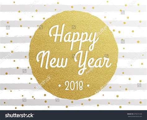 2018 Happy New Year Greeting Card Stock Vector (Royalty Free) 675015169