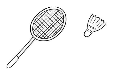 Cartoon Vector Illustration Of Badminton Racket And Ball Shuttlecock