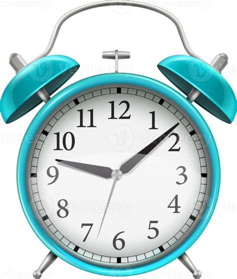 Blue Color Classic Alarm Clock Png