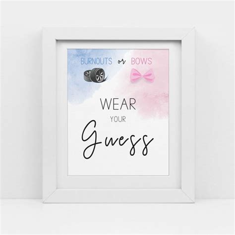 Blue Burnouts Or Pink Bows Gender Reveal Party Stickers 24 Etsy