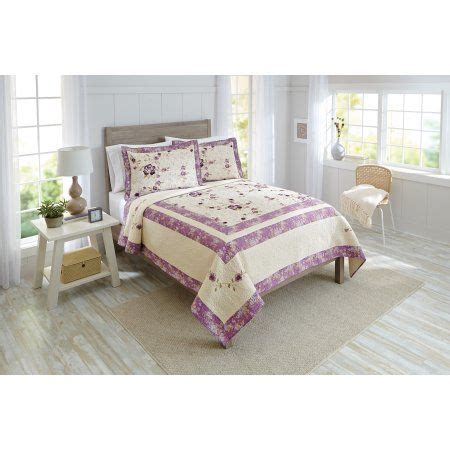 Better Homes Gardens Purple Blossoms Quilt King Walmart