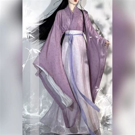 Purple Hanfu Dress Wei And Jin Dynasties Clothing Women Daily Hanfu