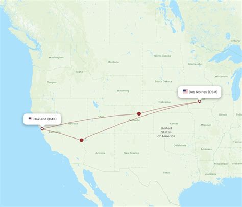 All Flight Routes From Oakland To Des Moines Oak To Dsm Flight Routes